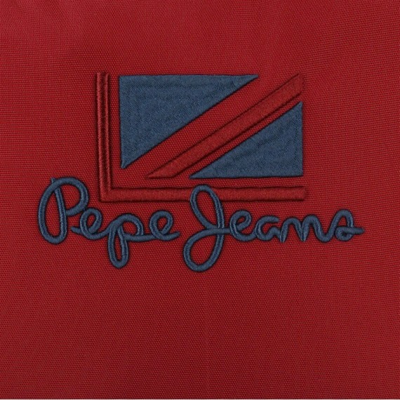 Mochila Escolar Adap. 44Cm. c/ Carro Pepe Jeans CHEST Azul/Bordô | Ref. 186.64723T1