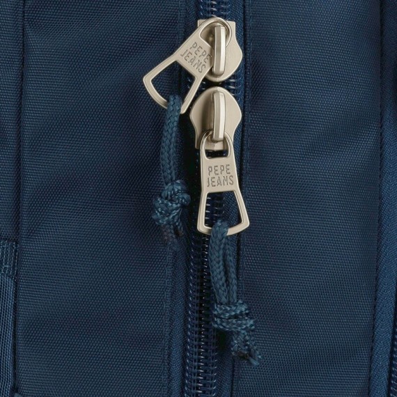 Mochila Escolar Adap. 44Cm. c/ Carro Pepe Jeans CHEST Azul/Bordô | Ref. 186.64723T1