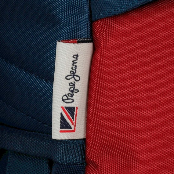 Mochila Escolar Adap. 44Cm. c/ Carro Pepe Jeans CHEST Azul/Bordô | Ref. 186.64723T1