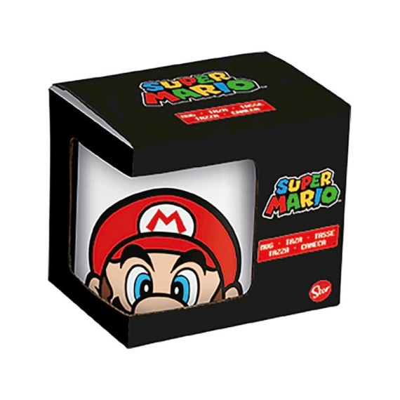 Caneca de Porcelana 325ml Super Mario Branca | Ref. 248.20051 Caneca de Porcelana 325ml Super Mario Branca | Ref. 248.20051