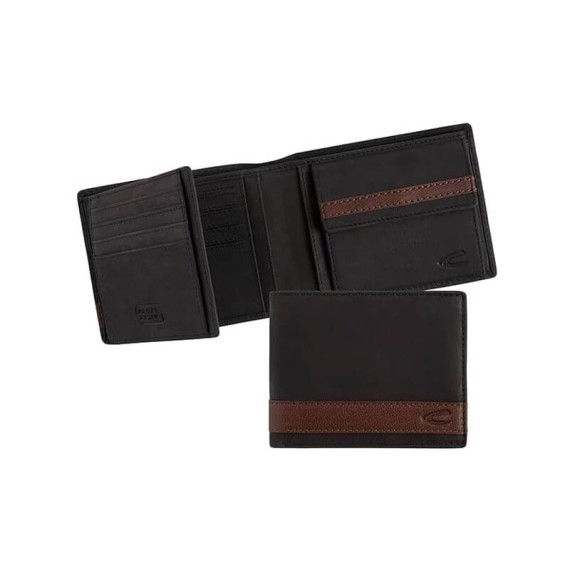 Camel Active Carteira Porta-Notas Horizontal com Porta-Moedas TAIPEH Preta | Ref. 9127470460