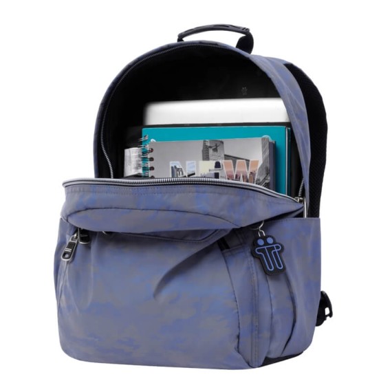 Mochila Escolar Acuarela Edição Limitada Totto Azul | Ref. 330.MA04ECO0332JZ