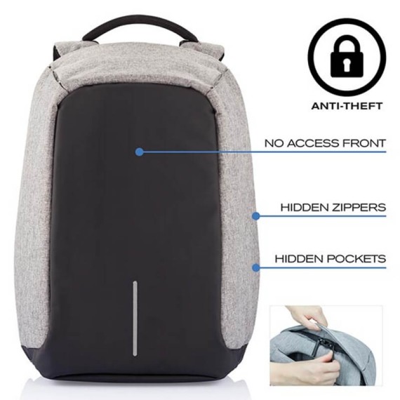 XD Design Mochila para Portátil 15.6’’ Anti-roubo Bobby Original Cinza | Ref. 309.P705542 XD Design Mochila para Portátil 15.6’’ Anti-roubo Bobby Original Cinza | Ref. 309.P705542