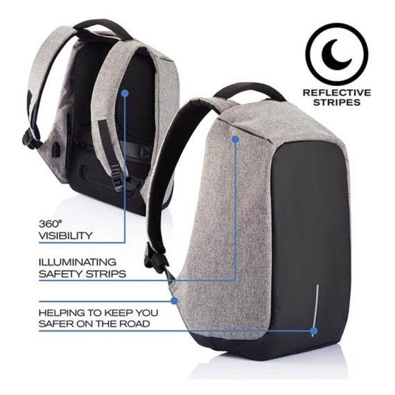 XD Design Mochila para Portátil 15.6’’ Anti-roubo Bobby Original Cinza | Ref. 309.P705542 XD Design Mochila para Portátil 15.6’’ Anti-roubo Bobby Original Cinza | Ref. 309.P705542