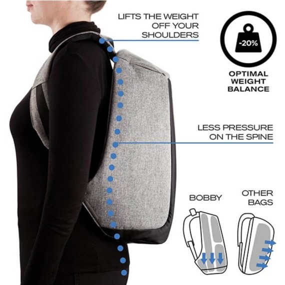 XD Design Mochila para Portátil 15.6’’ Anti-roubo Bobby Original Cinza | Ref. 309.P705542 XD Design Mochila para Portátil 15.6’’ Anti-roubo Bobby Original Cinza | Ref. 309.P705542