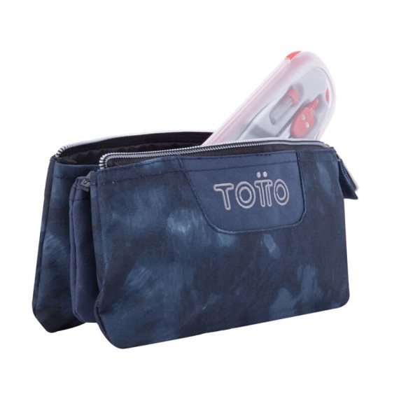 Estojo Escolar Triplo Tablero Totto Azul Marinho | Ref. 330.AC52ECO0123JK