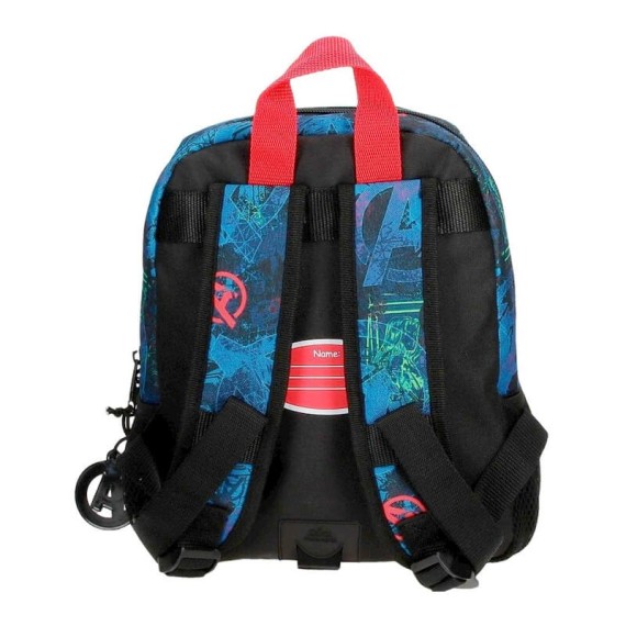 Mochila Pré-Escolar Adap. 28cm Marvel ON THE WARPATH Azul | Ref. 186.24621D1