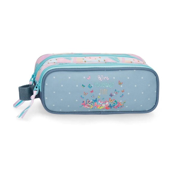 Estojo Escolar Duplo Movom GIVE YOURSELF TIME Azul | Ref. 186.3514221