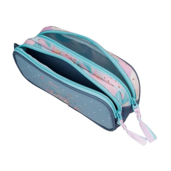 Estojo Escolar Duplo Movom GIVE YOURSELF TIME Azul | Ref. 186.3514221