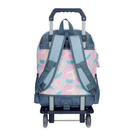 Mochila Escolar Adap. 42Cm c/ Carro Movom GIVE YOURSELF TIME Azul | Ref. 186.35123T1