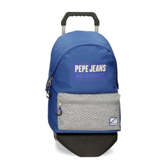 Mochila Escolar Adap. 44Cm c/ Carro Pepe Jeans DARREN Azul | Ref. 186.65623T1