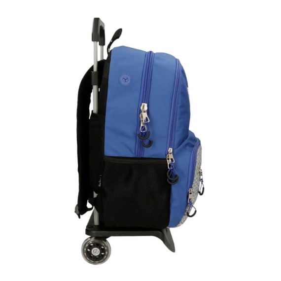 Mochila Escolar Adap. 46Cm c/ Carro 2C Pepe Jeans DARREN Azul | Ref. 186.65625T1