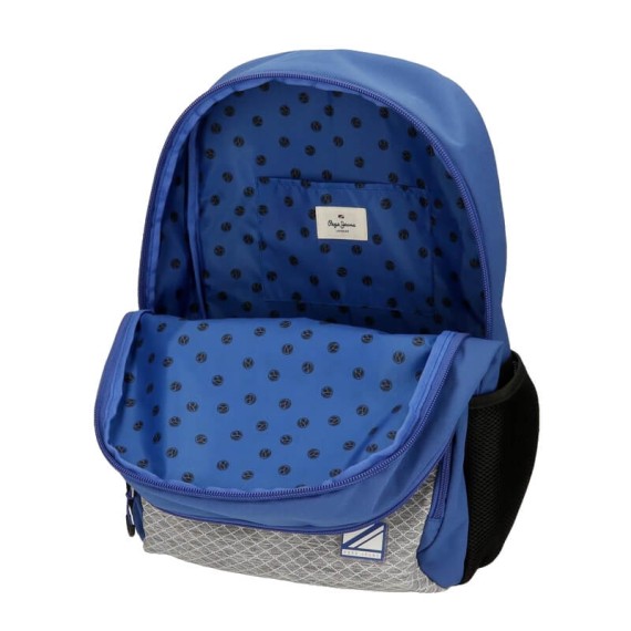 Mochila Escolar Adap. 46Cm c/ Carro 2C Pepe Jeans DARREN Azul | Ref. 186.65625T1