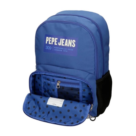 Mochila Escolar Adap. 46Cm c/ Carro 2C Pepe Jeans DARREN Azul | Ref. 186.65625T1
