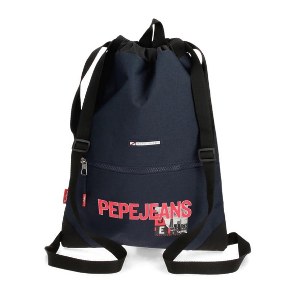 Mochila Saco c/ Bolso Frontal Pepe Jeans DIKRAN Azul Marinho | Ref. 186.6553821