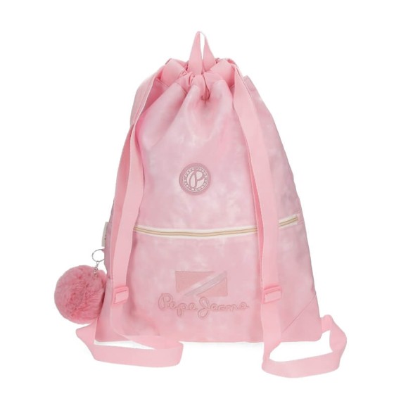 Mochila Saco c/ Bolso Frontal Pepe Jeans HOLI Rosa | Ref. 186.6533821
