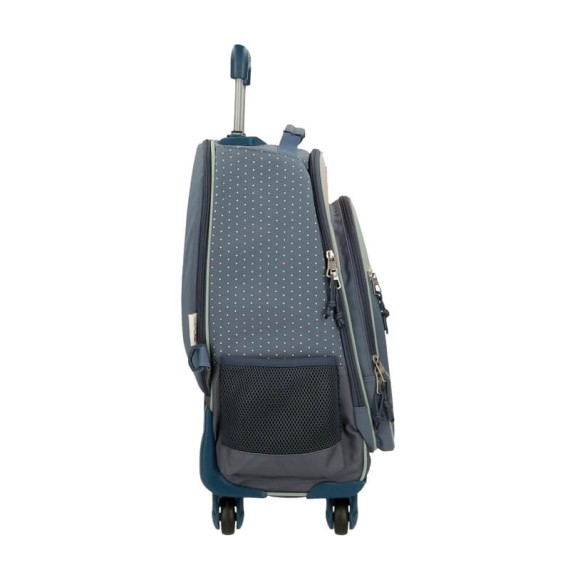 Trolley Mochila Escolar 44Cm 4 Rodas Pepe Jeans LAILA Azul | Ref. 186.6432821