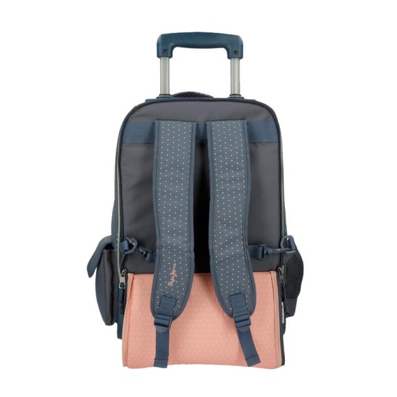Trolley Mochila Escolar 44Cm 4 Rodas Pepe Jeans LAILA Azul | Ref. 186.6432821