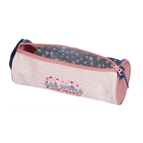 Estojo Escolar Redondo Roll Road ONE WORD Rosa | Ref. 186.4644121