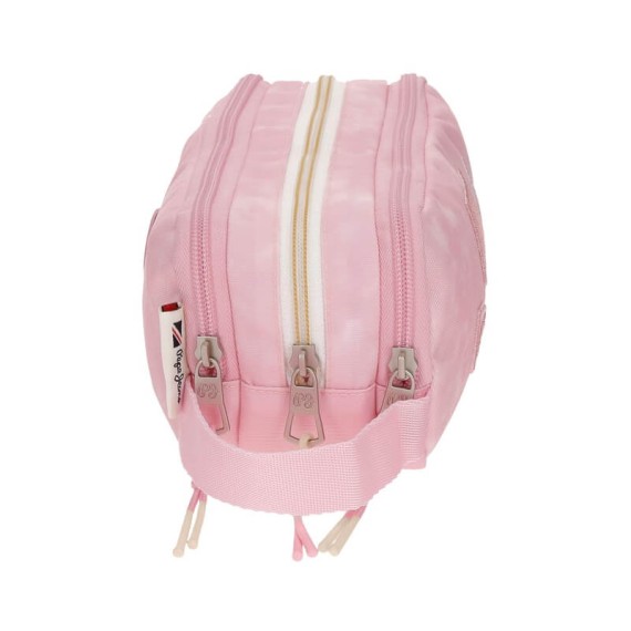 Estojo Escolar Triplo Compartimento Pepe Jeans HOLI Rosa | Ref. 186.6534721