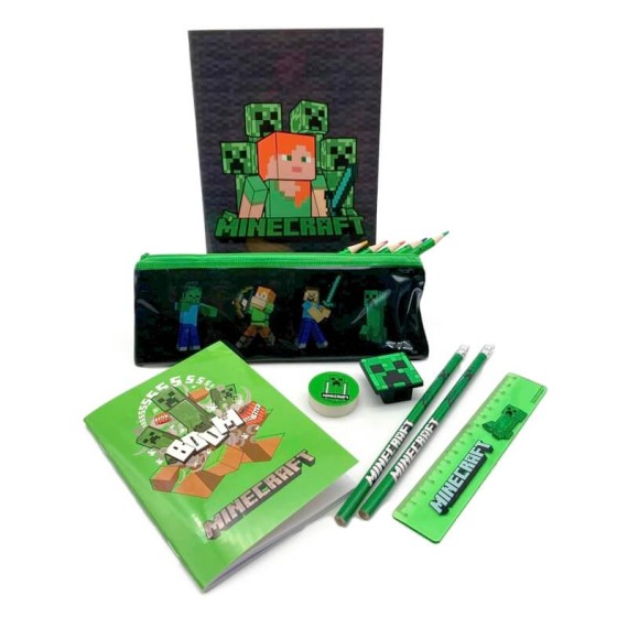 Pack Papelaria Minecraft VERDE | Ref. 332.T160-835