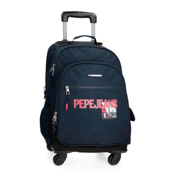 Trolley Mochila 44Cm 4 Rodas Pepe Jeans DIKRAN Azul Marinho | Ref. 186.6552821