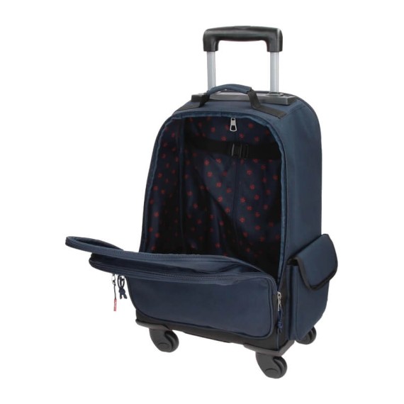 Trolley Mochila 44Cm 4 Rodas Pepe Jeans DIKRAN Azul Marinho | Ref. 186.6552821