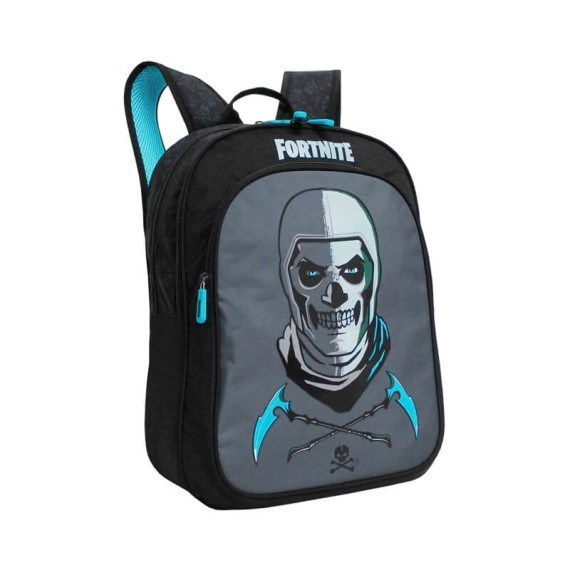 Mochila Escolar 42cm 2C. Fortnite SKULL TROOPER Preto | Ref. 332.E700759-2