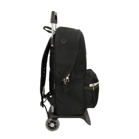 Mochila Escolar Adap. 44Cm c/ Carro Pepe Jeans LUCA Preta | Ref. 186.65723T1