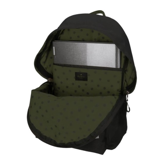 Mochila Escolar Adap. 44Cm c/ Carro Pepe Jeans LUCA Preta | Ref. 186.65723T1