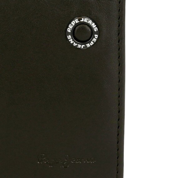 Carteira Horizontal c/ Porta Moedas e Presilha Pepe Jeans Badge Preta | Ref. 186.7373331