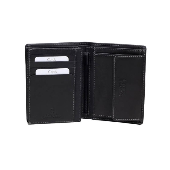 Camel Active Carteira Vertical com Porta-Moedas VEGAS Preta | Ref. 91B3470760