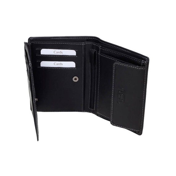 Camel Active Carteira Vertical com Porta-Moedas VEGAS Preta | Ref. 91B3470760