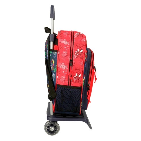 Mochila Escolar Adap. 38Cm c/ Carro SPIDEY GO Vermelha | Ref. 186.24823T1