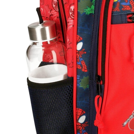 Mochila Escolar Adap. 38Cm c/ Carro SPIDEY GO Vermelha | Ref. 186.24823T1