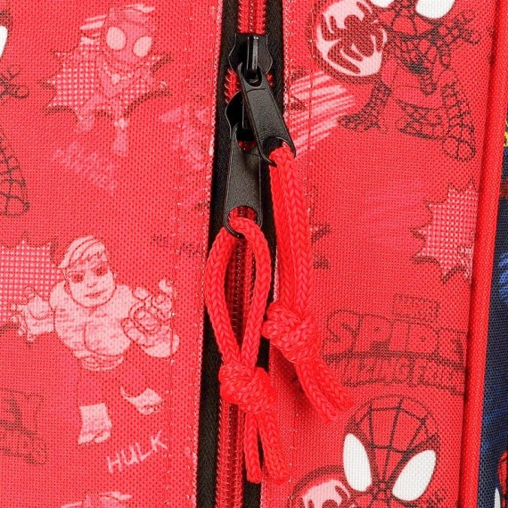 Mochila Escolar Adap. 38Cm c/ Carro SPIDEY GO Vermelha | Ref. 186.24823T1