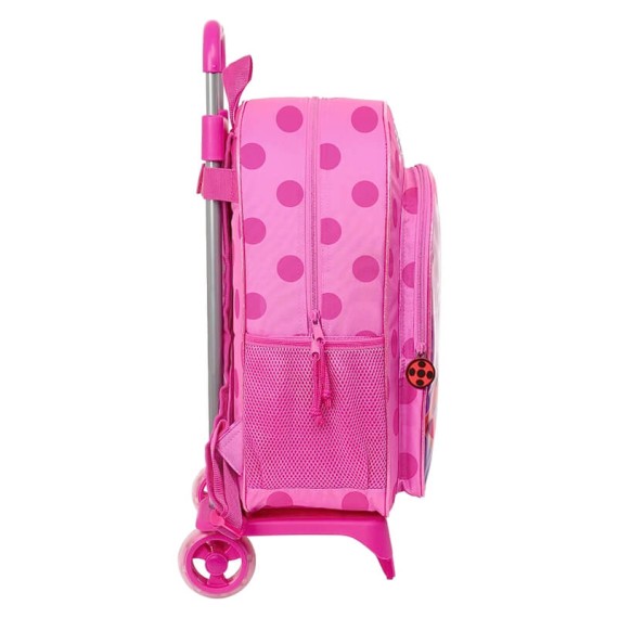 Mochila Escolar 42cm c/ Carro 905 LADYBUG Fuchsia | Ref. 248.612202160