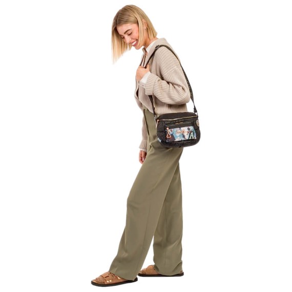 Anekke Bolsa de Ombro Oval Nature Edition WOODS Preta | Ref. 280.35873-239