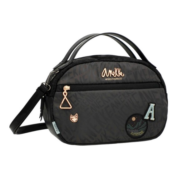Anekke Bolsa de Tiracolo com Duas Pegas Nature Edition WOODS Preta | Ref. 280.35871-195