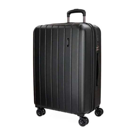 Mala/Trolley de Viagem Médio 65cm 4 Rodas Exp. Movom WOOD Preta | Ref. 186.5319461B