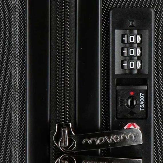 Mala/Trolley de Viagem Médio 65cm 4 Rodas Exp. Movom WOOD Preta | Ref. 186.5319461B