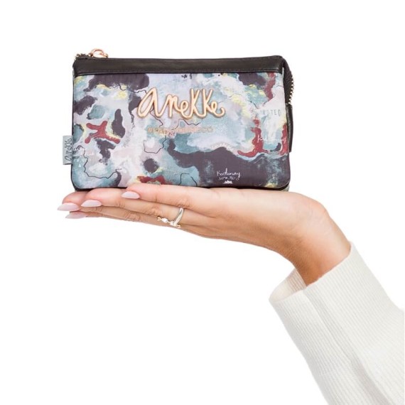 Anekke Porta-Moedas Triplo Nature Edition WOODS Preto | Ref. 280.35879-015