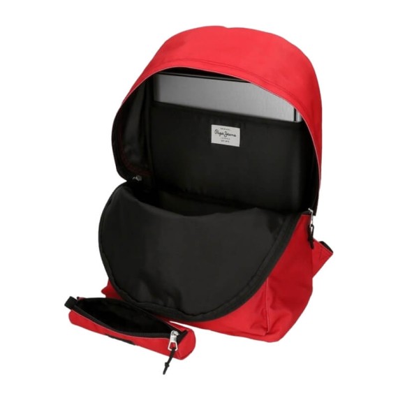 Mochila para Portátil + Estojo Pepe Jeans ARIS Evergreen Vermelha | Ref. 186.63392A5