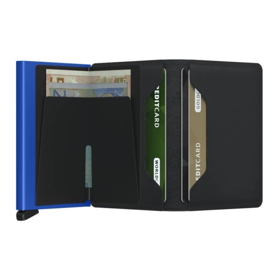 Secrid SLIMWALLET Matte Black & Blue | Ref. 297.SM-BB
