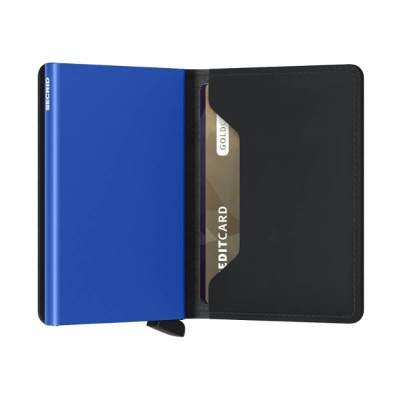 Secrid SLIMWALLET Matte Black & Blue | Ref. 297.SM-BB