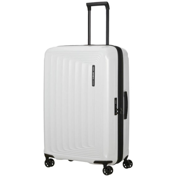 SAMSONITE Mala de Viagem / Trolley Gigante 81cm 4R Exp. Nuon Branco Metálico | Ref. 92KF000505