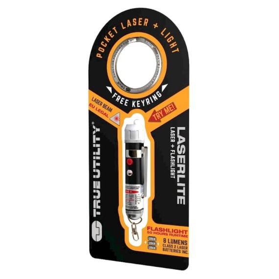 TRUE UTILITY TU211 Porta-Chaves c/ Lanterna + Laser LASERLITE | Ref. 314.TU211