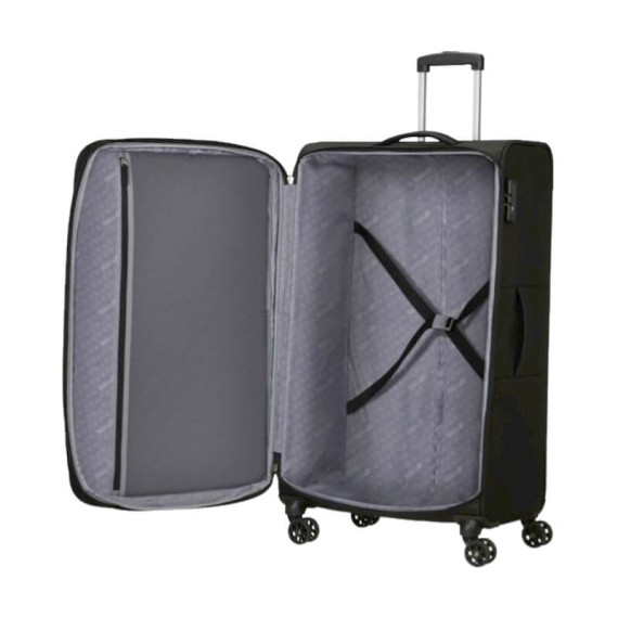 American Tourister Mala de Viagem / Trolley Gigante 80cm 4R SKY SURFER Preto/Cinza | Ref. 92MC190419