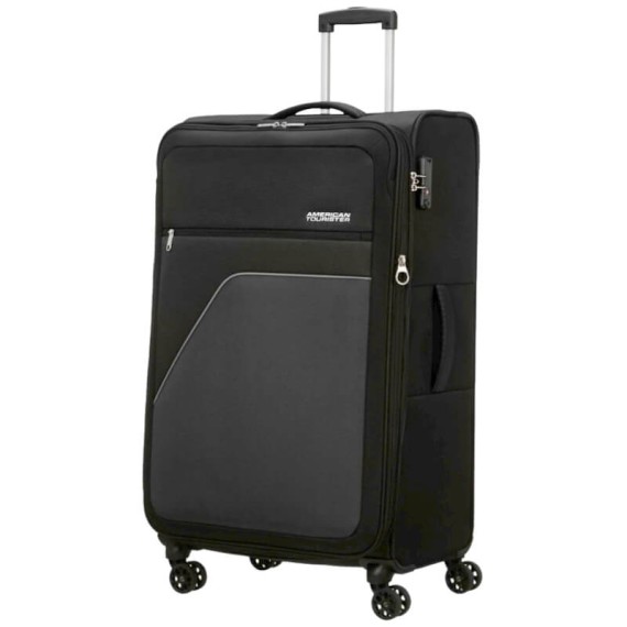American Tourister Mala de Viagem / Trolley Gigante 80cm 4R SKY SURFER Preto/Cinza | Ref. 92MC190419