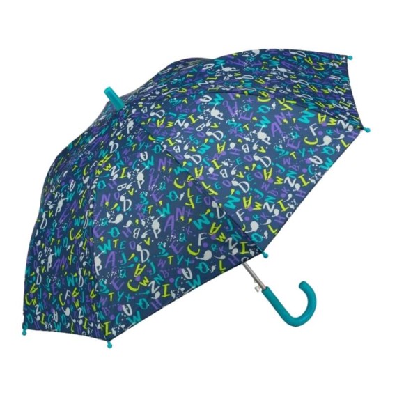 Guarda-Chuva Inf. Cuatrogotas Automático 54/8 97cm. Azul c/ Letras | Ref. 319.668ALE
